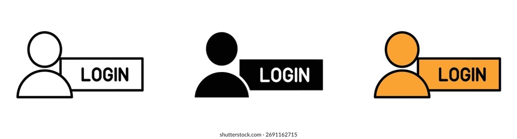 Login icon vector. Secure login access button, smooth user experience symbol. vector illustration.
