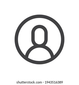 Login icon, vector user symbol. Simple linear pictogram. User interface account log in.