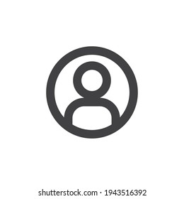 Login icon, vector user symbol. Simple linear pictogram. User interface account log in.