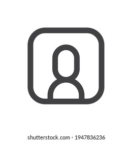 Icono de inicio de sesión, símbolo de usuario vector. Pictograma lineal simple. Inicio de sesión en la cuenta de la interfaz de usuario.