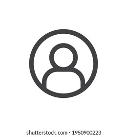 Login icon, vector user symbol. Simple linear pictogram. User interface account log in.