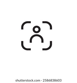 Login icon, vector user symbol. Simple linear pictogram. User interface account log in.