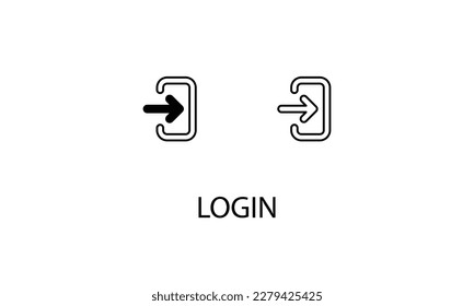 Login icons with 2 styles outline icon, glyph icon, vector stock.