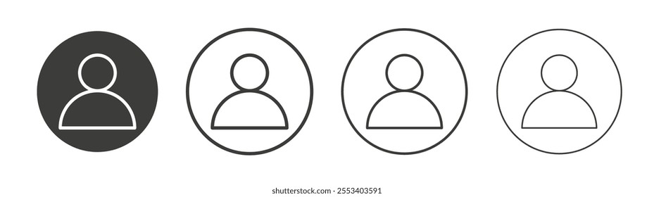 Login icons collection. vector set in black color
