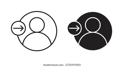 Anmeldesymbole. Lineares Vektorsymbol einzeln auf weißem Hintergrund.