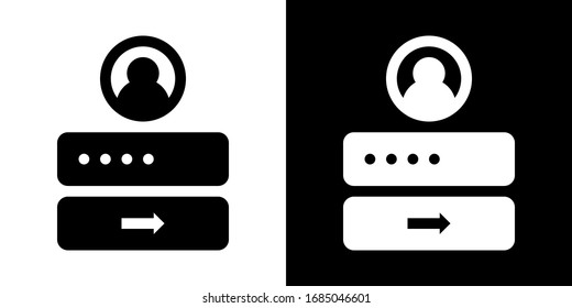 Login Inputs. Glyph Icon in White and Black Version.