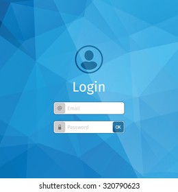 Login Interface. Blue Background. Vector Illustration