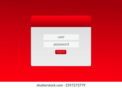 A login interface with entry fields labeled user and password, featuring a prominent log in button.