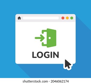 Login to internet browser icon vector illustration. Sign in symbol