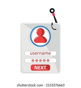 Login into account in email, internet phishing