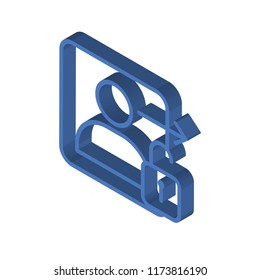 Login isometric left top view 3D icon