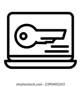 vector de contorno de icono de clave de inicio de sesión. Usuario Web. Nuevo registro