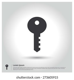 Login Key Icon Vector illustration, pictogram icon on gray background. Flat design style