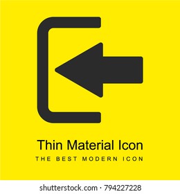 Login left arrow bright yellow material minimal icon or logo design