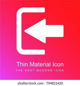 Login left arrow red and pink gradient material white icon minimal design