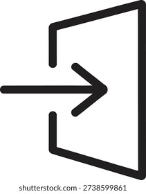 Login line icon. Enter door, sign in, access portal, or arrow direction vector illustration