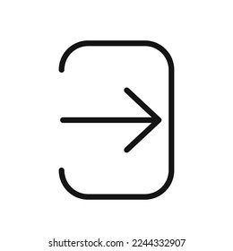Icono de línea de inicio de sesión aislado en fondo blanco. Icono delgado plano negro sobre el estilo de contorno moderno. Símbolo lineal y trazo editable. Ilustración vectorial de trazo simple y de píxel perfecto. 