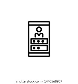 Login line icon. Locked screen, smartphone entry, data access. Web security concept. Vector illustration can be used for topics like technology, communication, protection