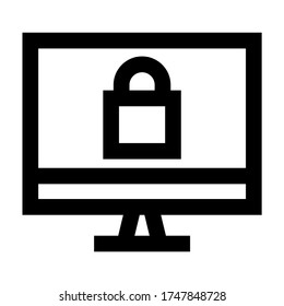Login - line icon vector - computer security icons