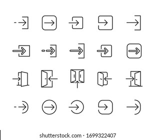 Login line icons set. Stroke vector elements for trendy design. Simple pictograms for mobile concept and web apps. Vector line icons isolated on a white background. 