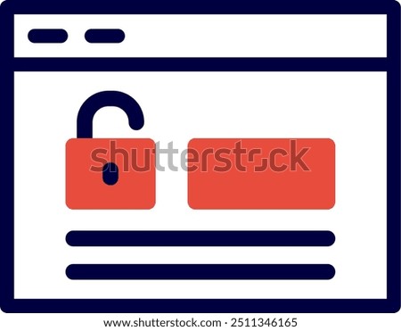 Login Line Red Filled Vector Icon Design