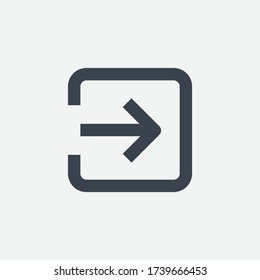 Icono minimalista del vector de línea de inicio de sesión. Símbolo de entrada. Unirse al icono de entrada para el diseño web. Icono de entrada plano moderno para el diseño de aplicaciones. Signo de puerta interior iconos lineales planos mínimos