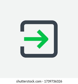 Login line vector minimalistic icon. Entry symbol. Join enter icon for web design. Modern flat input icon for app design. Inside door sign minimal flat linear icons
