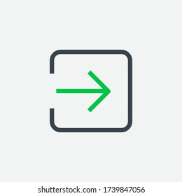 Login line vector minimalistic icon. Entry symbol. Join enter icon for web design. Modern flat input icon for app design. Inside door sign minimal flat linear icons