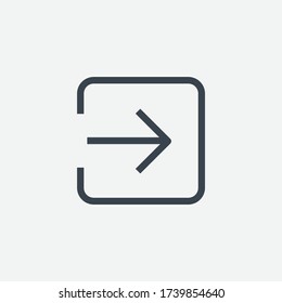 Login Line Vector Minimalistic Icon. Entry Symbol. Join Enter Icon For Web Design. Modern Flat Input Icon For App Design. Inside Door Sign Minimal Flat Linear Icons