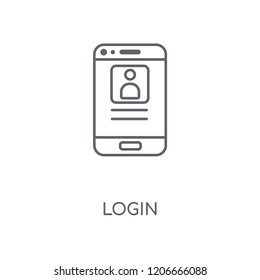 Login linear icon. Login concept stroke symbol design. Thin graphic elements vector illustration, outline pattern on a white background, eps 10.