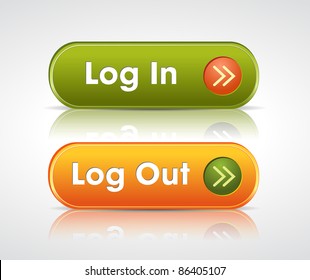 login and log out buttons