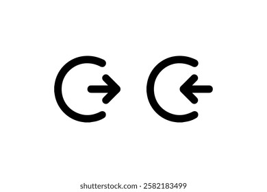 Login and Logout Arrow Icons Vector