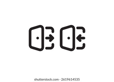 Login and Logout Door Icon Set Vector
