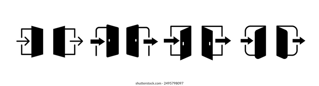 Login logout icon. Enter and exit icon.