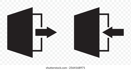Login logout icon. Enter and exit icon. icons sign in and sign out app vector symbol logout and login, arrow and door icon exit and entry. eps 10.