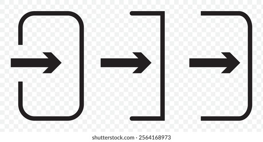 Login logout icon. Enter and exit icon. icons sign in and sign out app vector symbol logout and login, arrow and door icon exit and entry. eps 10.