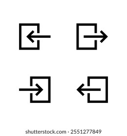 Login and logout icon in generic style. Enter and exit door sign symbol