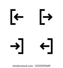 Login and logout icon set in generic style. Sign in and sign out symbol