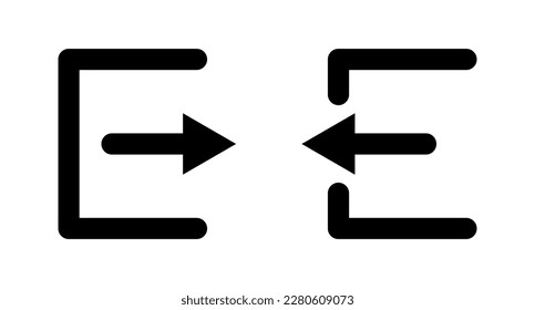 Login and logout icon set. Sign in and sign out. Vector.
