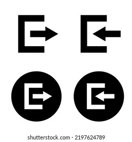 Login and logout icon set. Web design UI. Vector.