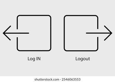 Inicio de sesión e ícono de cierre de sesión. Cerrar sesión del perfil de usuario. Conjunto de iconos de entrada y salida. Conjunto de iconos de Cerrar sesión y Iniciar sesión de usuario de Sitio web
