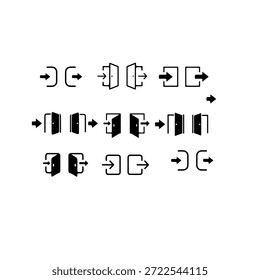 Login and logout icons set
