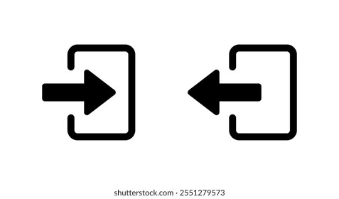 Ícone Logon e logout. Símbolo de porta de entrada e saída