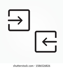 Login ,logout sign icon vector