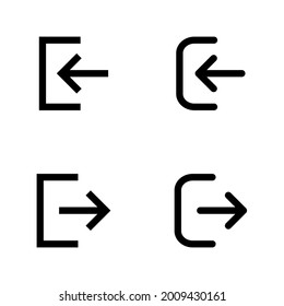 login and logout vector icon for apps and web sites