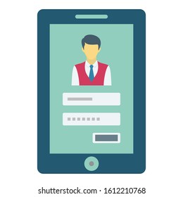 
Login, mobile Color Isolated Vector icon which can be easily modified
