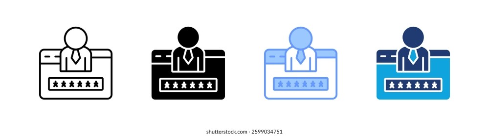 Login Multi Style Icon Set Vector