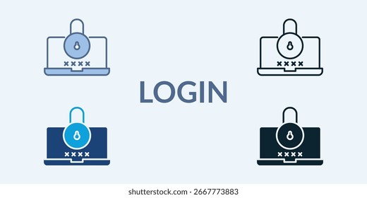 Login Multiple Style Icon Collection