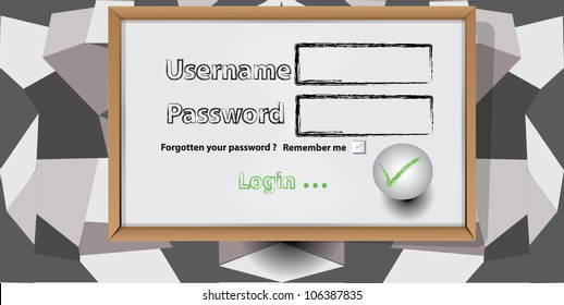 Login on abstract background,Vector