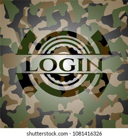 Login on camouflage pattern